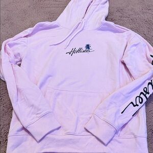 Hollister Pastel Pink Hoodie LA California palm tree sz medium